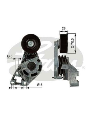 Galet tendeur de courroie Audi A2 Seat Cordoba Ibiza Skoda Fabia Vw Fox Lupo Polo 4- 1.4 TDI