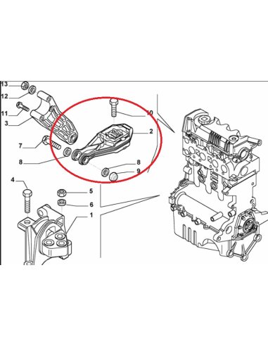 Suport moteur inferieur arriere Fiat Stilo JTD