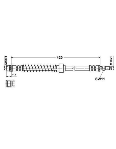 flexible de frein avant peugeot 405 longueur 460mm