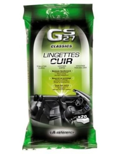 20 Lingettes nettoyante pour le Cuir