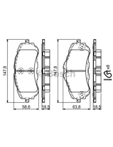 Jeu de plaquettes de frein avant Peugeot 308