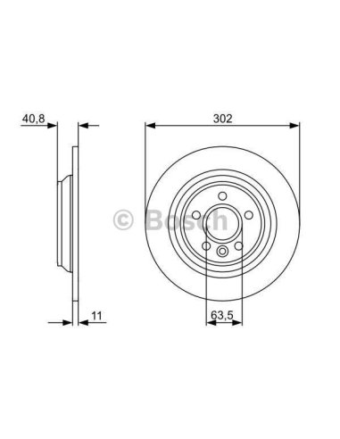 Jeu de 2 disques arrières Volvo S60 S80 V60 V70 XC70