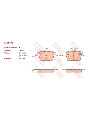 Plaquettes BREMBO arriere