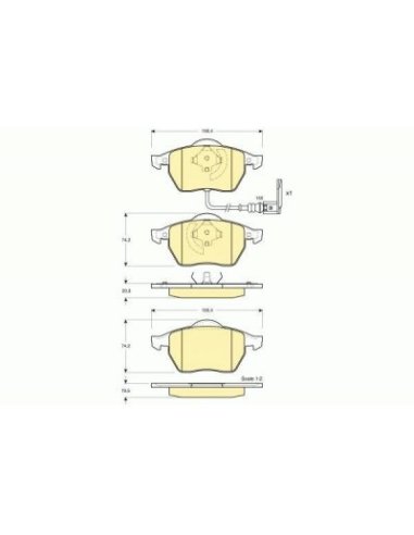 Jeu de plaquettes de frein avant Audi A3 TT / Seat Leon Toledo / Vw Golf 4 - Bora