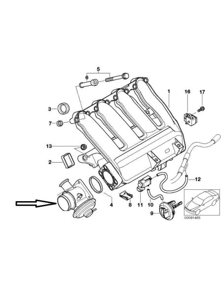 Vanne EGR pneumatique Bmw Serie 1 3 5 7 X5