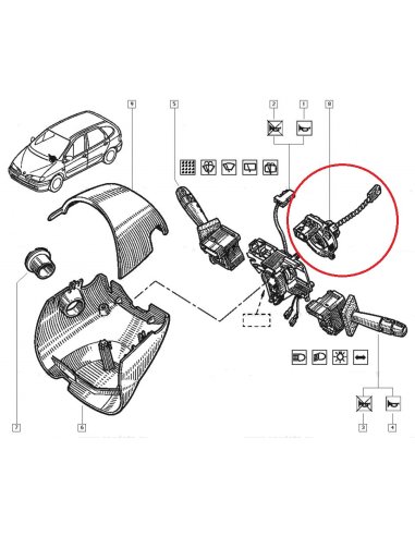 Contacteur tournant d'Airbag Renault...
