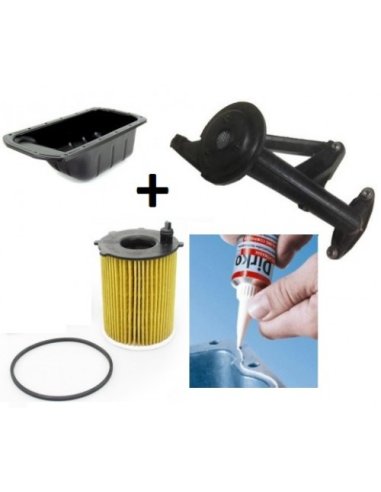Pack Carter d'huile+Pate a joint+Crépine+filtre à huile Ford Citroën Peugeot 1.4 1.6 hdi Tdci