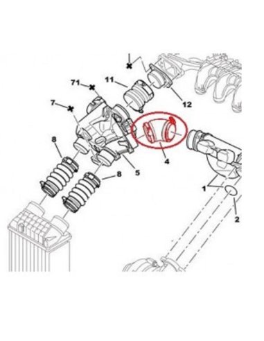 Durite de Turbo souple Peugeot 1007 206 307 Citroen C2 C4 1.6 Hdi 92mm