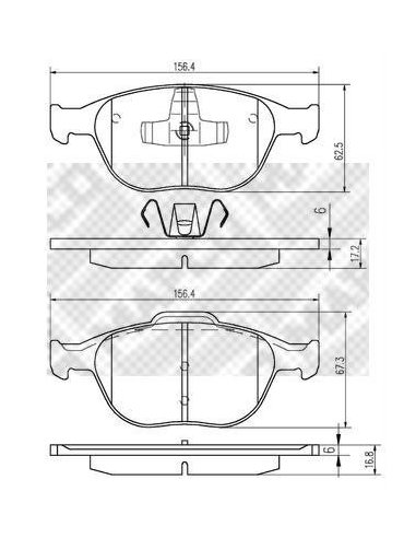 Jeu de Plaquettes de frein avant Ford C Max - Focus - Kuga - Mazda 3