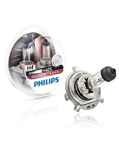 coffret 2 Ampoules H4 Philips VisionPlus 