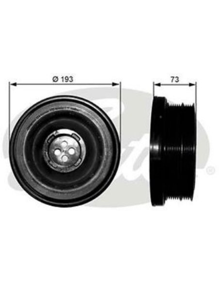 Poulie damper de vilebrequin Bmw série 3 5 6 7 X3 X5 3.0D 197cv 204cv 218cv 231cv et 286cv 6PK - 4PK