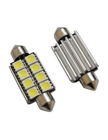2 Ampoules Navettes à led effet Xenon c5w 37mm