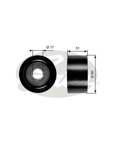 Galet enrouleur courroie accessoire Mitsubishi Nissan Opel Renault 
