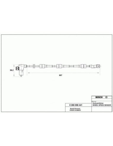 Capteur Abs arriere Citroen Xsara - Peugeot 306 Disques