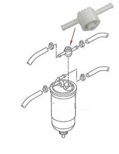 Soupape clapet de retour De Filtre a Gasoil Audi Seat Vw 1.6D 1.9 D TD Tdi