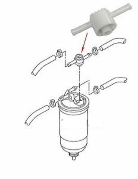 Soupape clapet de retour De Filtre a Gasoil Audi Seat Vw 1.6D 1.9 D TD Tdi