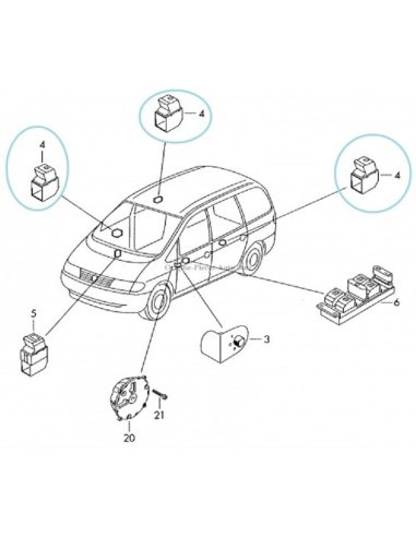 Bouton de vitre Ford Galaxy Vw Sharan Leon Toledo Seat Alhambra